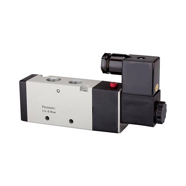 RIEGLER 5/2-Wegeventil, elektropneumatisch, »4V«, monostabil, G3/8, 230 V, 50 Hz, Betriebsdruck 1,5-8 bar, Temp. -20°C b
