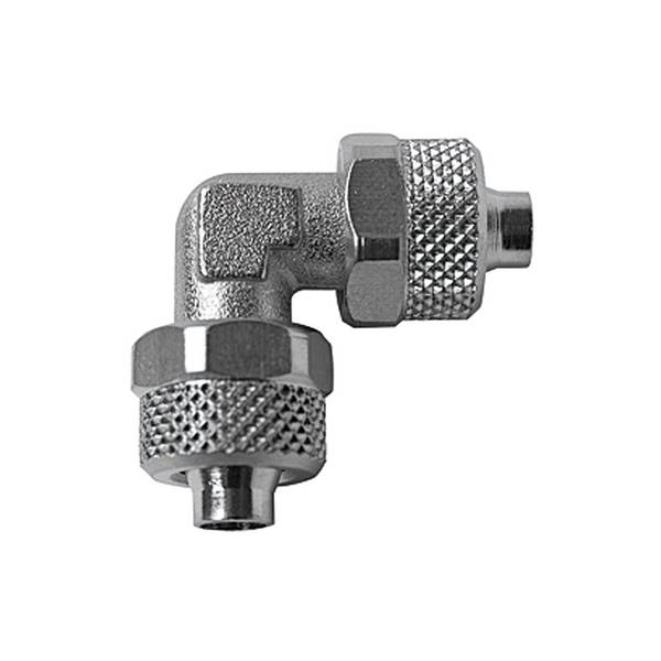 RIEGLER Winkelverbinder »value line«, für Schlauch 8/6 mm, SW 10, Betriebsdruck max. 18 bar, Messing vernickelt.  Winkel