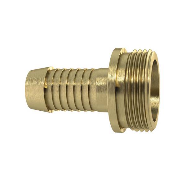RIEGLER 1/3 Schlauchverschraubung, G 3/4 x 19 mm, flachdichtend, mit Bund, schwere Ausführung, Messing blank.