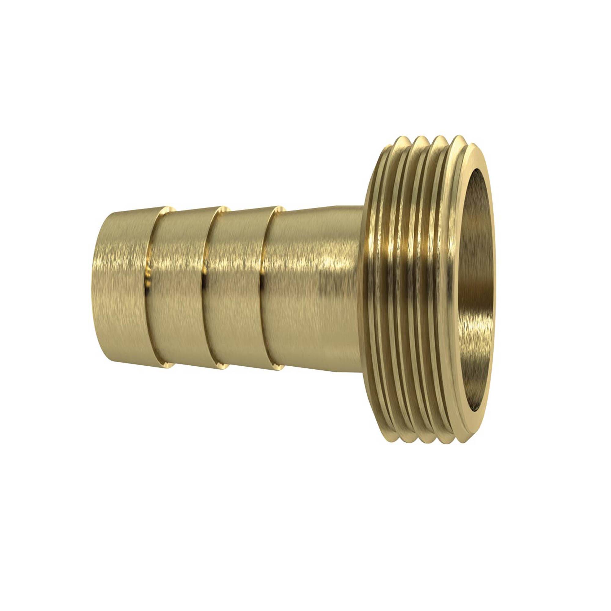 RIEGLER 1/3 Schlauchverschraubung G 3/4 x 19 mm, flachdichtend, ohne Bund, leichte Ausführung, Messing blank.-0