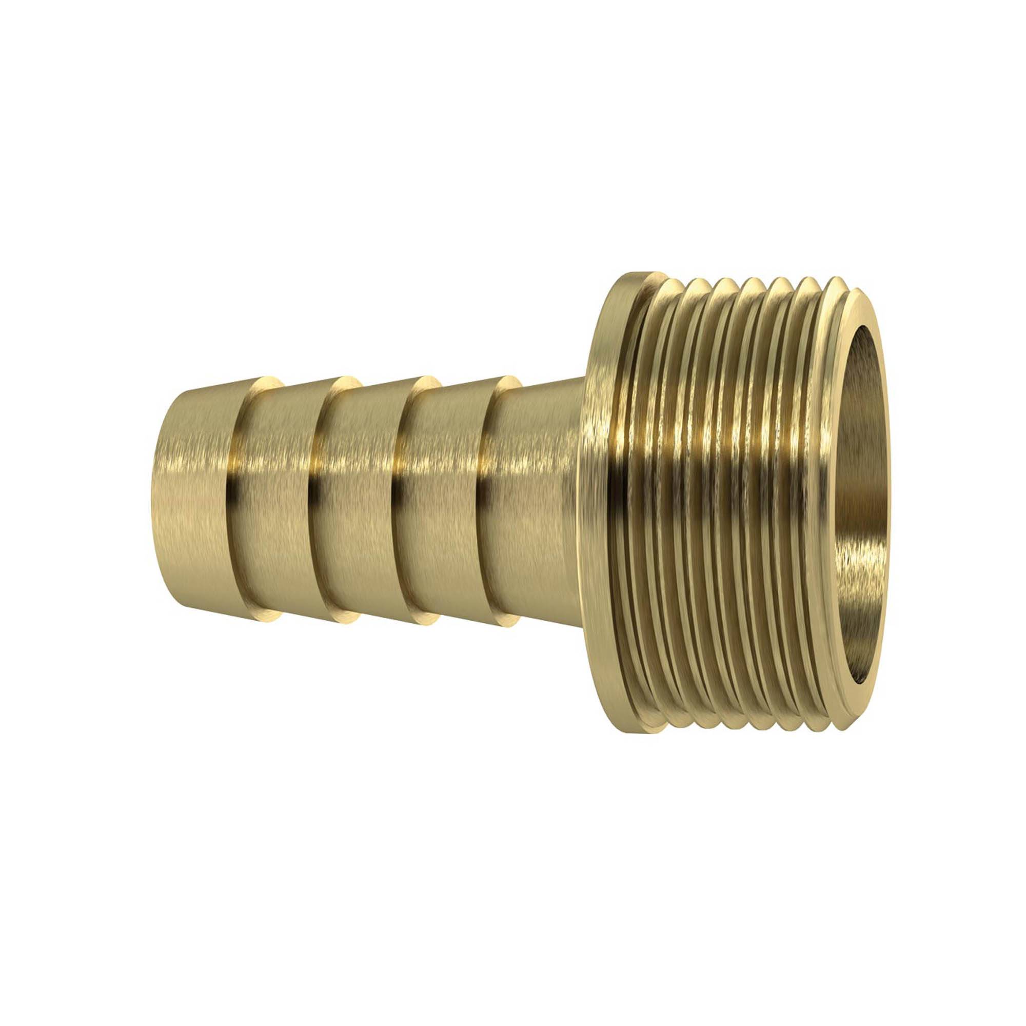 RIEGLER 1/3 Schlauchverschraubung, G 1/2 x 16 mm, flachdichtend, mit Bund, CH Ausführung, Messing blank.-0