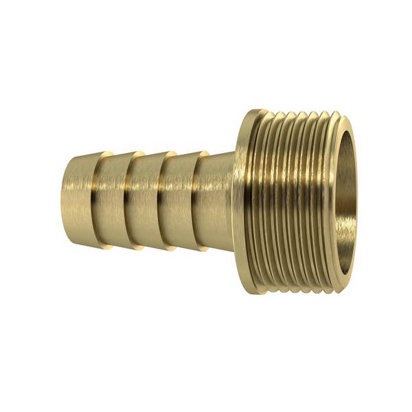 RIEGLER 1/3 Schlauchverschraubung, G 1/2 x 16 mm, flachdichtend, mit Bund, CH Ausführung, Messing blank.