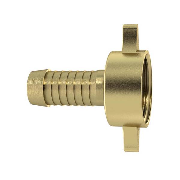 RIEGLER 2/3 Schlauchverschraubung, G 3/4 x 19 mm, Überwurfmutter, flachdichtend, schwere Ausführung, Messing blank.