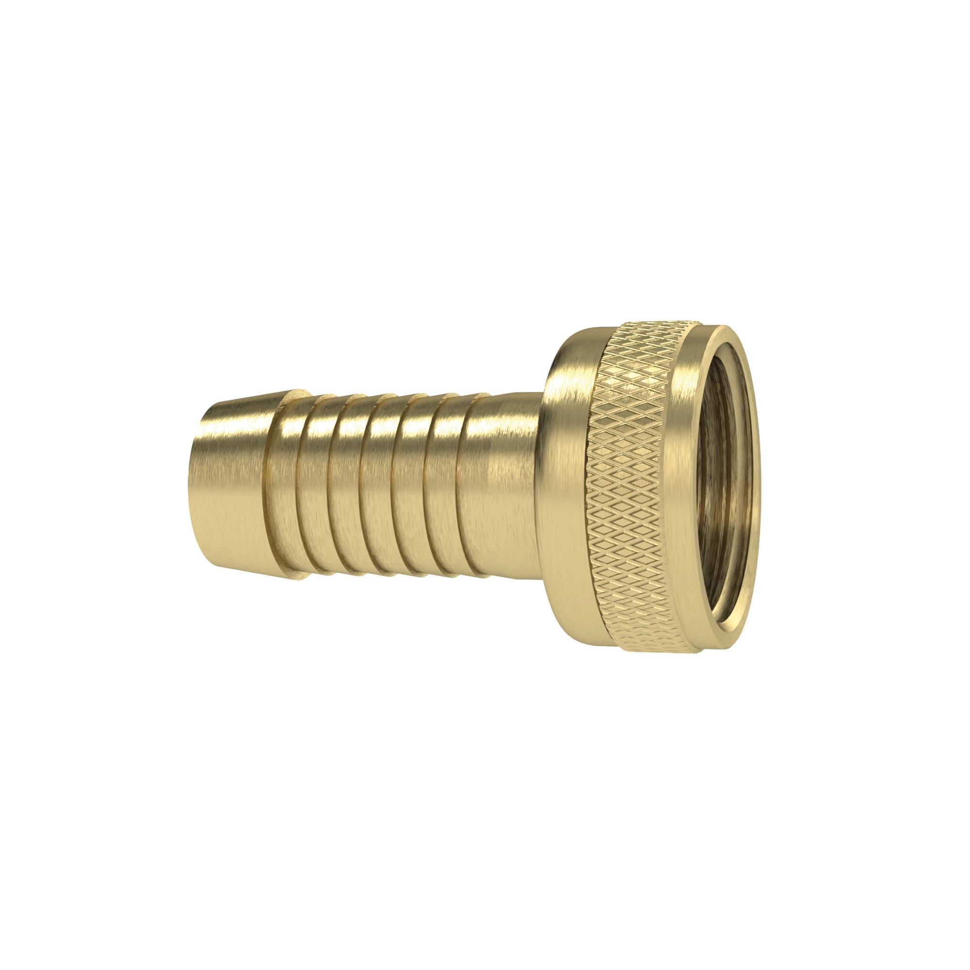 RIEGLER 2/3 Schlauchverschraubung, G 1/2 x 13 mm, Rändelmutter, flachdichtend, schwere Ausführung, Messing blank.-0