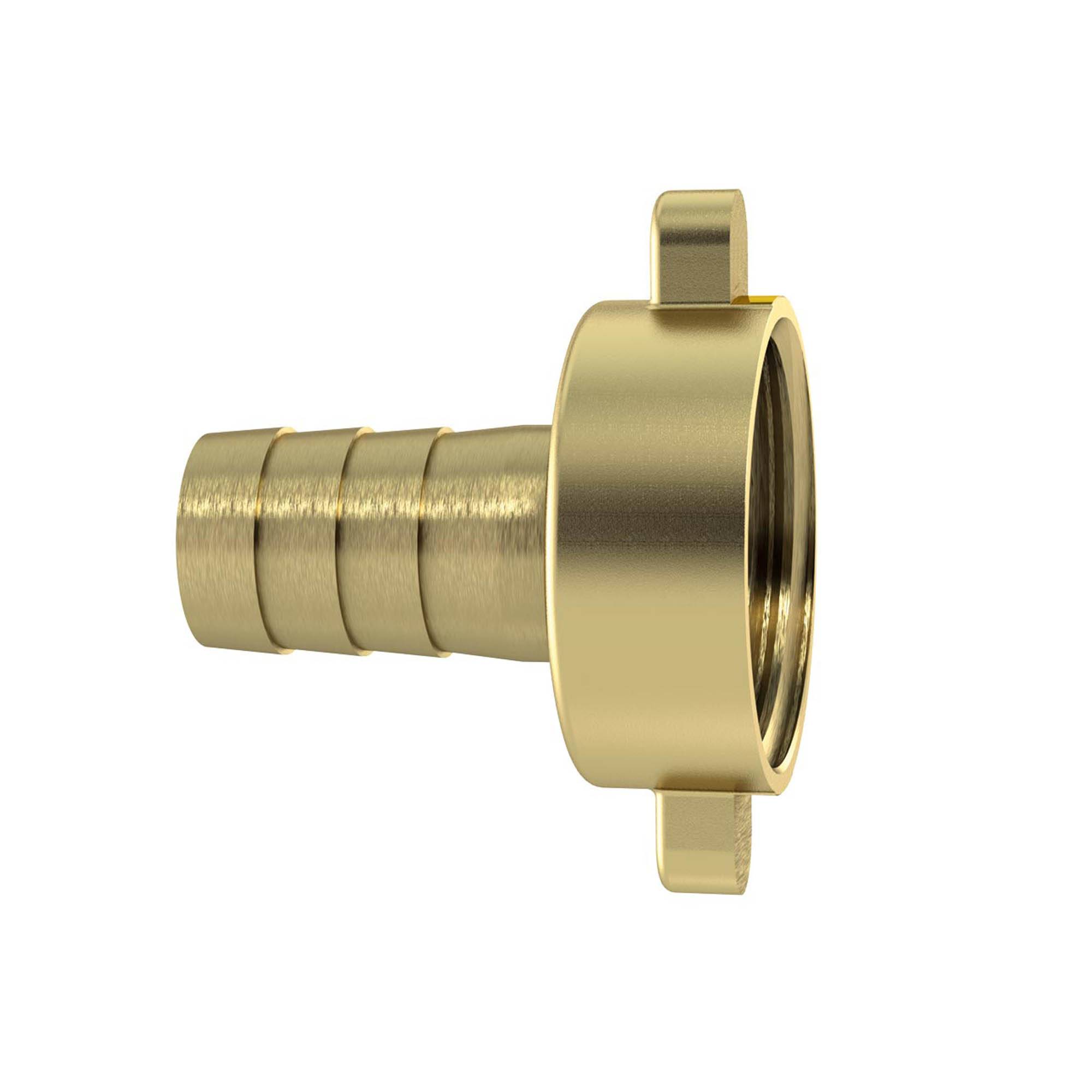RIEGLER 2/3 Schlauchverschraubung, G 1 x 13 mm, Überwurfmutter, flachdichtend, leichte Ausführung, Messing blank.-0