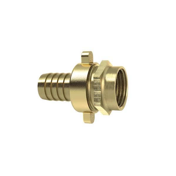 RIEGLER 3/3 Standrohrverschraubung, G 1/2 IG x 13 mm, Mutter 3/4, flachdichtend, CH Ausführung, Messing blank.