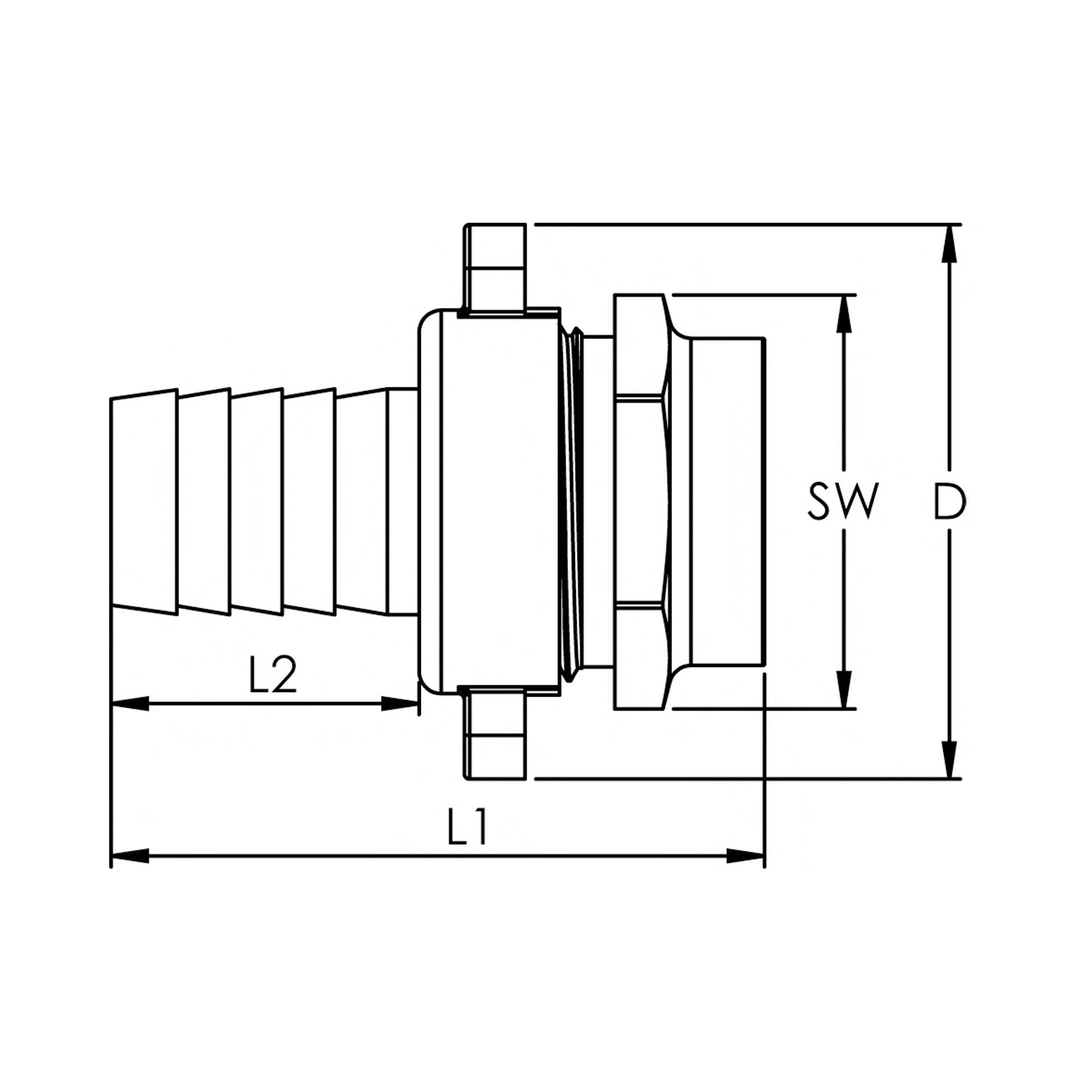 RIEGLER 3/3 Standrohrverschraubung, G 3/4 IG x 19 mm, Mutter 1, flachdichtend, CH Ausführung, Messing blank.-1