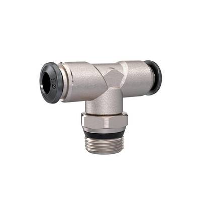 RIEGLER T-Steckverschraubung »universal short«, drehbar, 1/4, Schl-A-Ø 8, konisch dichtend, Arbeitsdruck -0,99 bis 20 ba-0