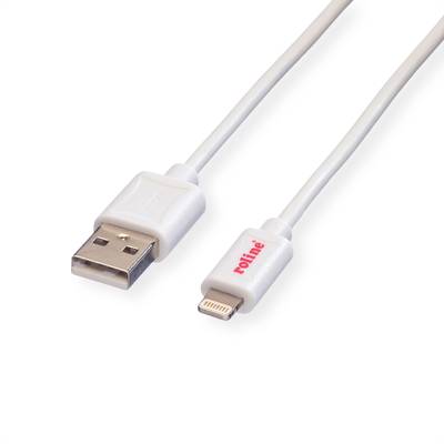 ROLINE USB 2.0 Sync- & Ladekabel mit Lightning Connector, weiß, 1,8 m