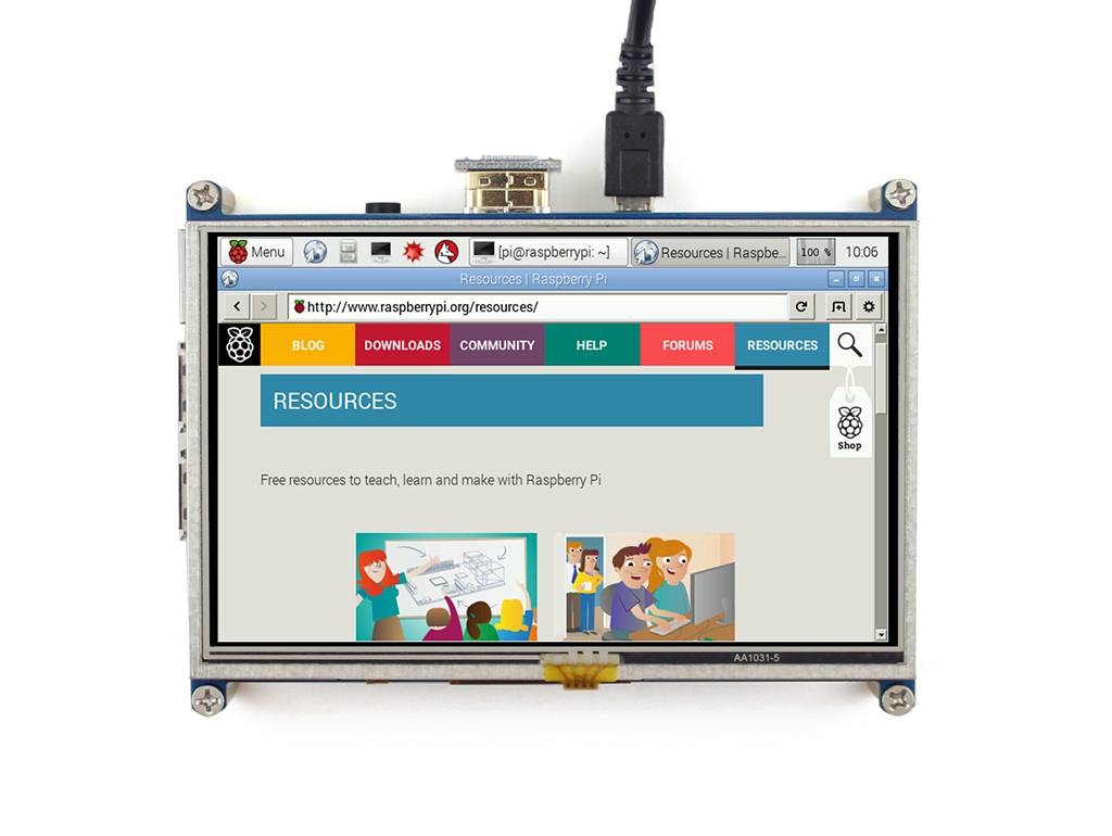Waveshare 5 inch Raspberry Pi Display 800x480 resistive Touch Screen LCD HDMI interface-3
