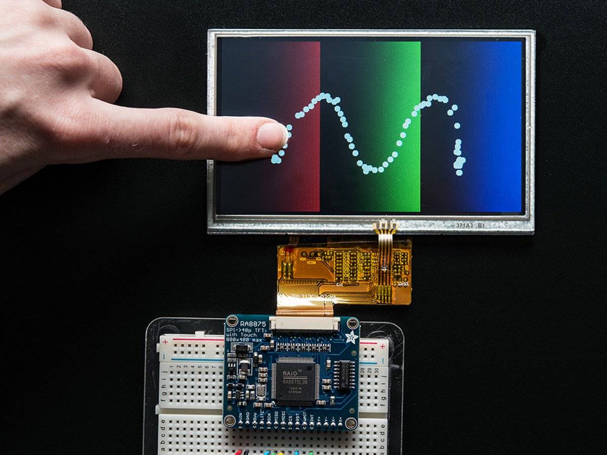 Adafruit 5.0\" 40-pin TFT Display, 800x480 mit Touchscreen-1
