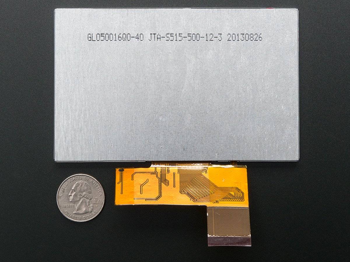 Adafruit 5.0\" 40-pin TFT Display, 800x480 mit Touchscreen-2