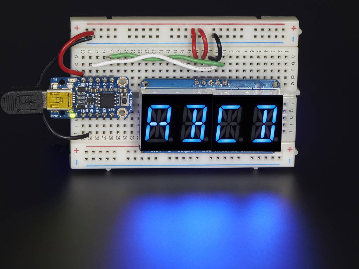 Adafruit Quad Alphanumeric Display - Blue 0.54" Digits w I2C Backpack-4