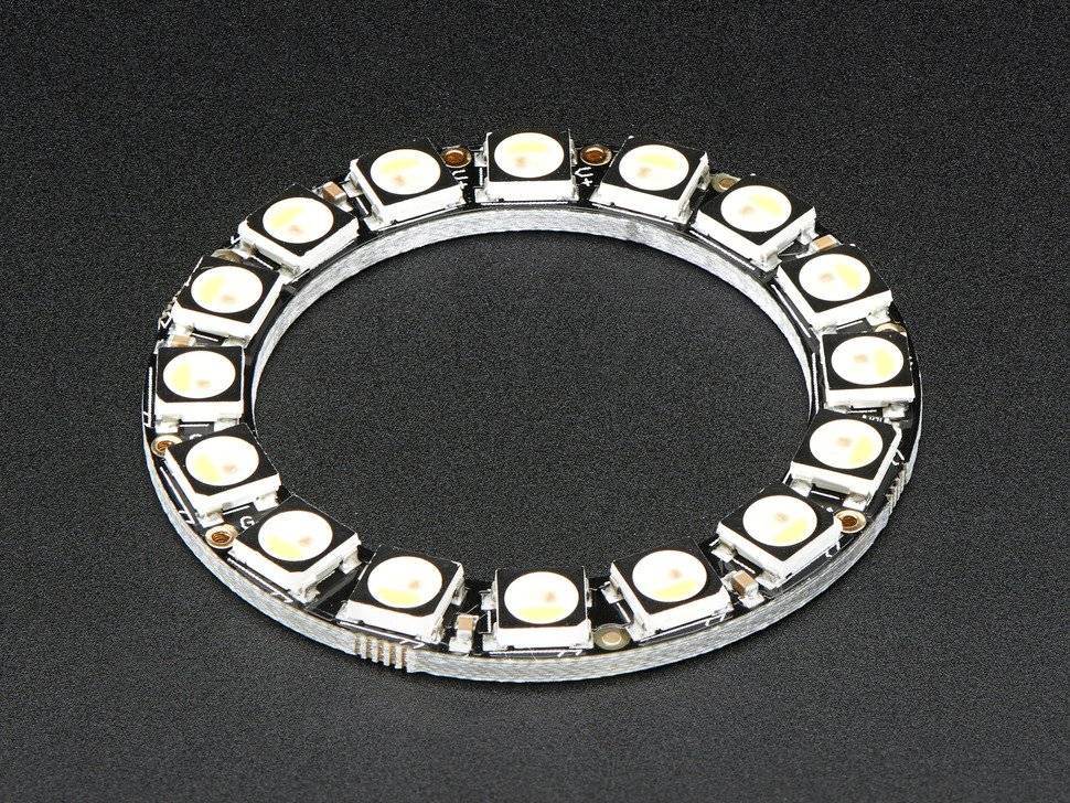 Adafruit NeoPixel Ring 16x 5050 RGBW LEDs Integrated Drivers Natural White 4500K-0