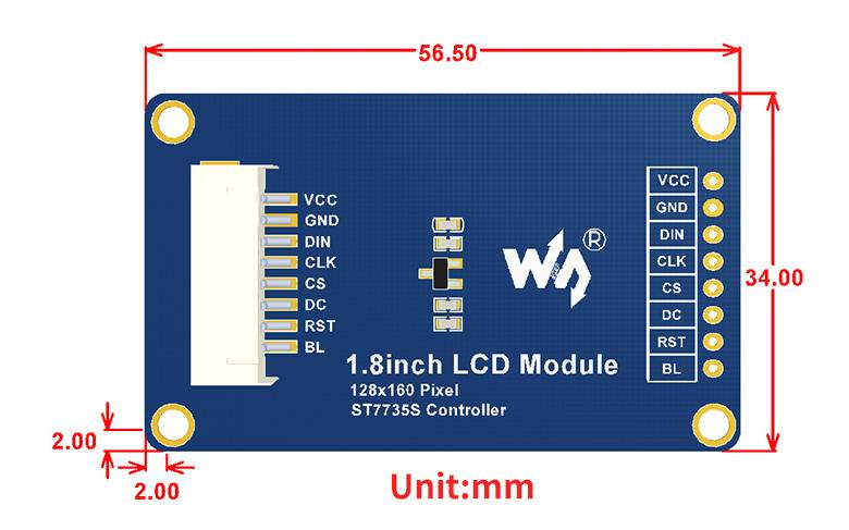 Waveshare 1,8inch 128x160 General LCD Display Module SPI interface-4