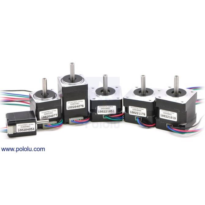 Pololu Stepper Motor NEMA 14 Bipolar 200 Steps/Rev 35x26mm 7.4V 0.28A/Phase-6