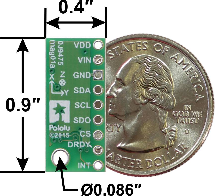 Pololu LIS3MDL 3-Axis Magnetometer Carrier with Voltage Regulator-1