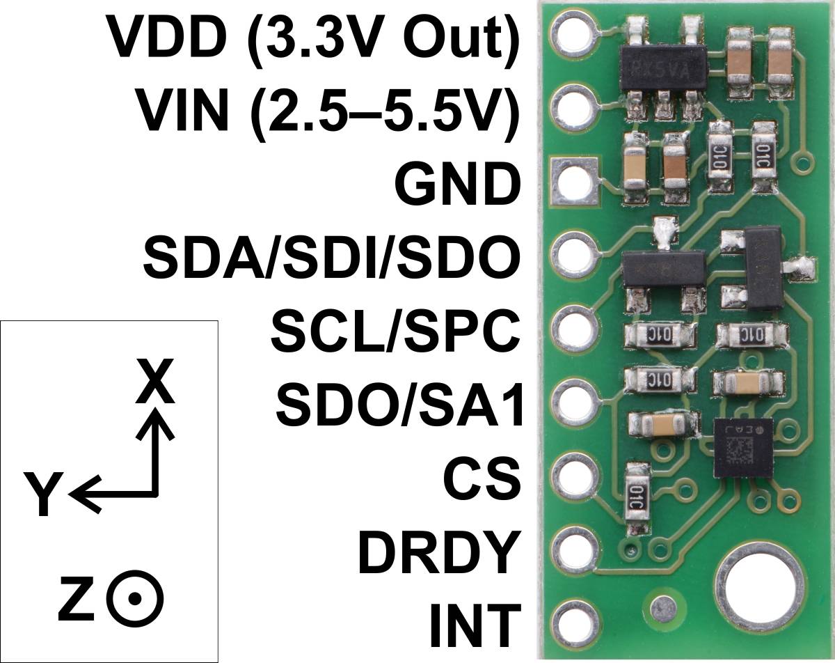Pololu LIS3MDL 3-Axis Magnetometer Carrier with Voltage Regulator-2