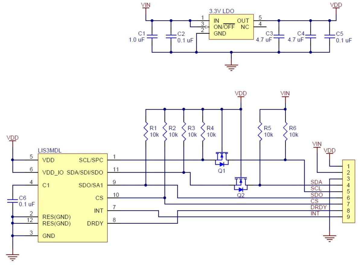 Pololu LIS3MDL 3-Axis Magnetometer Carrier with Voltage Regulator-6
