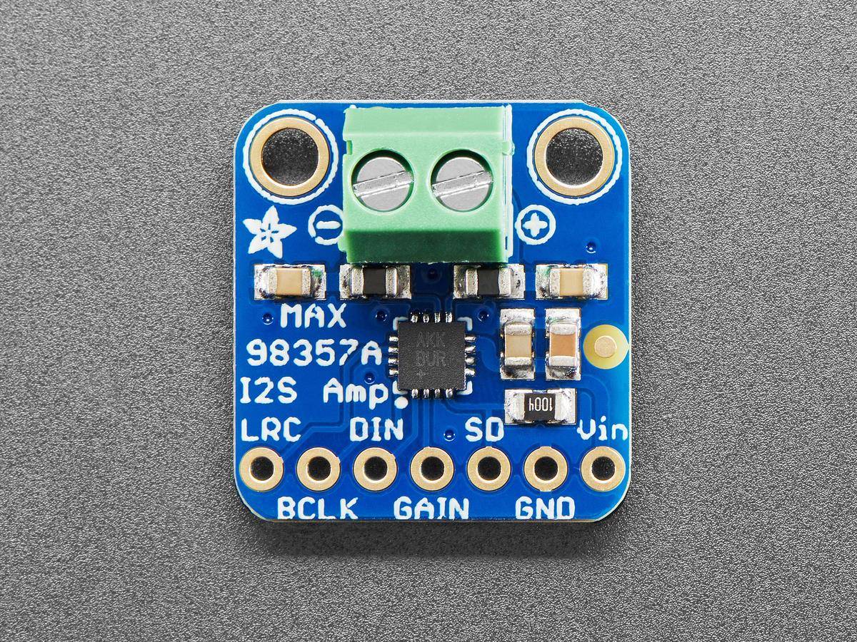 Adafruit I2S 3W Class D Amplifier Breakout - MAX98357A, I2S DAC 8kHz to 96kHz 3006-2