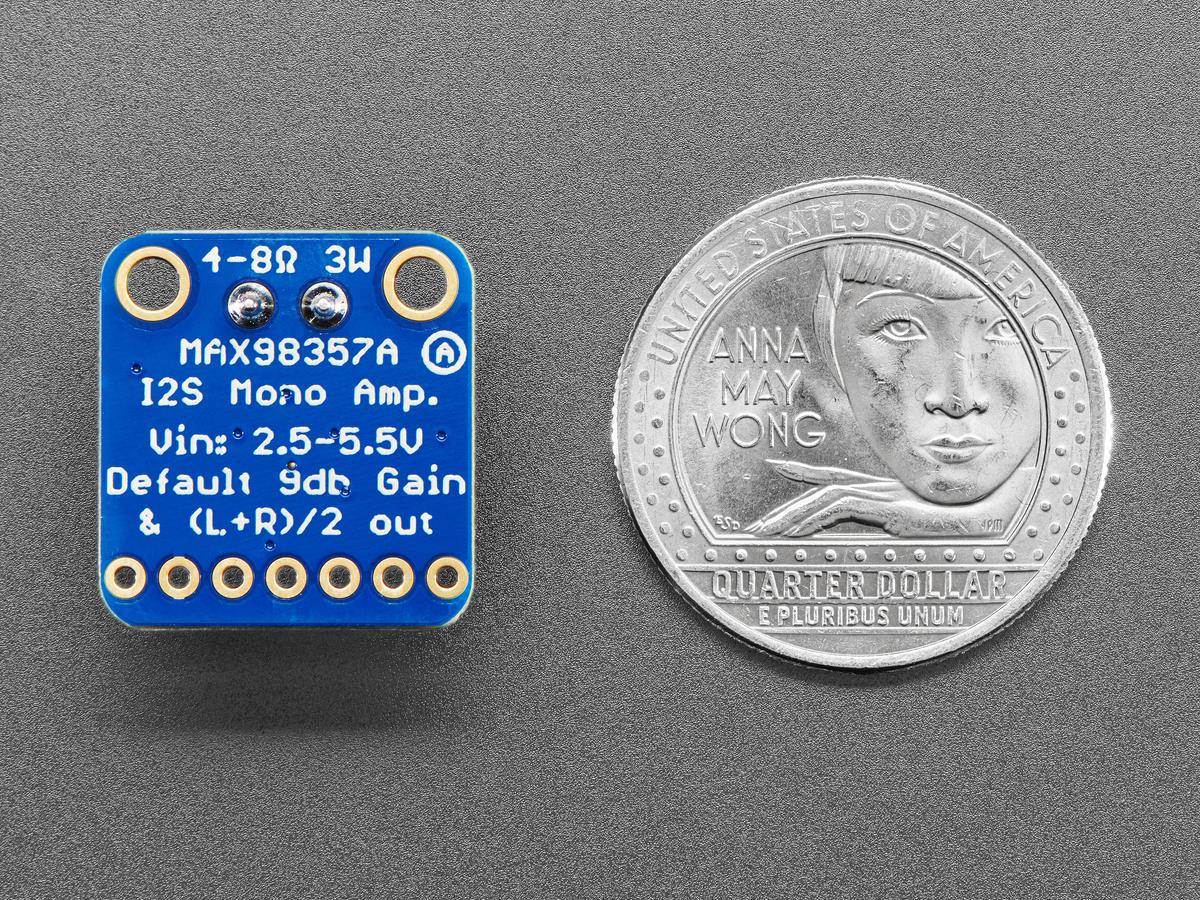 Adafruit I2S 3W Class D Amplifier Breakout - MAX98357A, I2S DAC 8kHz to 96kHz 3006-3