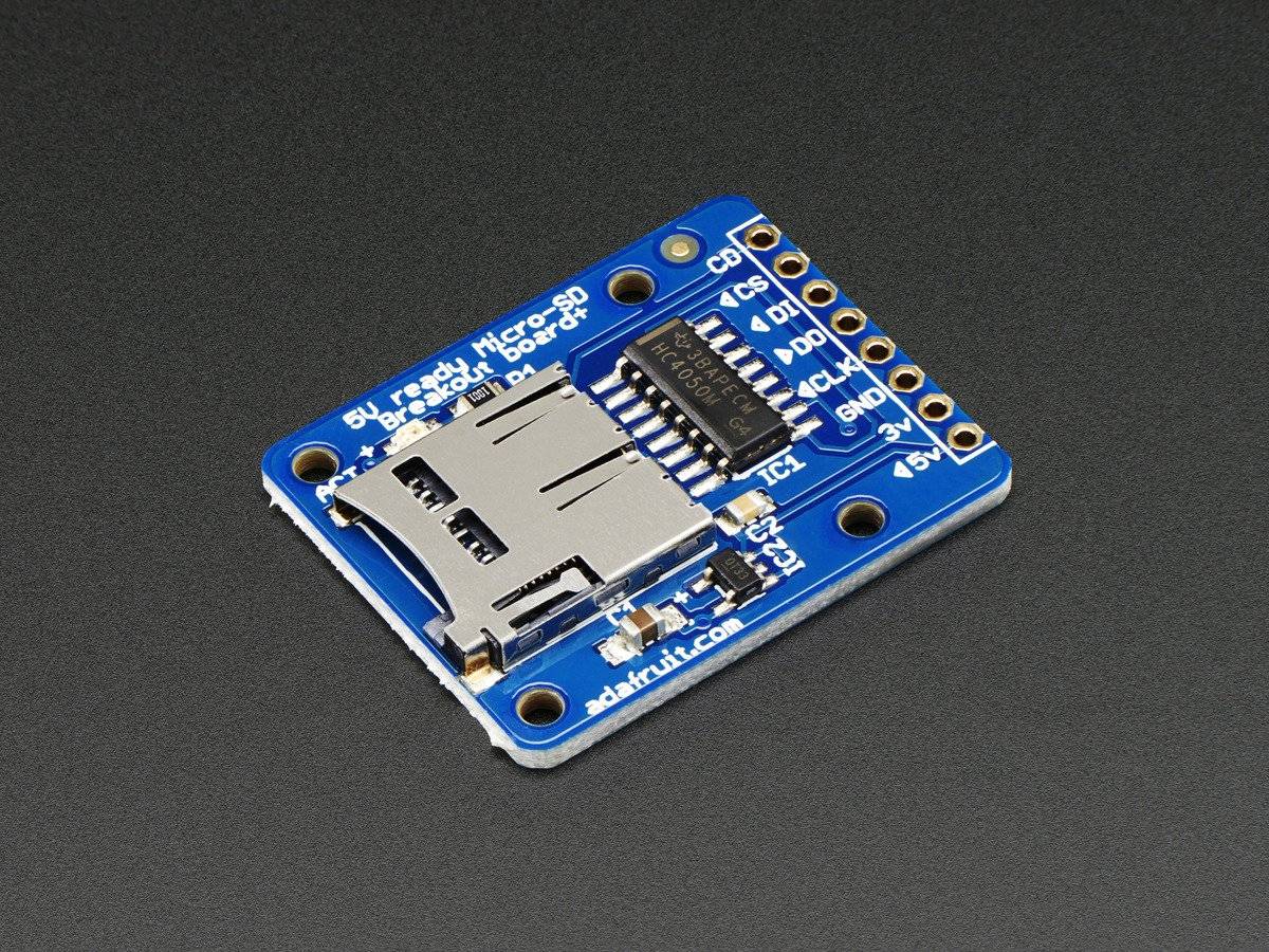 Adafruit MicroSD Card Breakout Board+ Onboard 5V to 3V Regulator 150mAh-1
