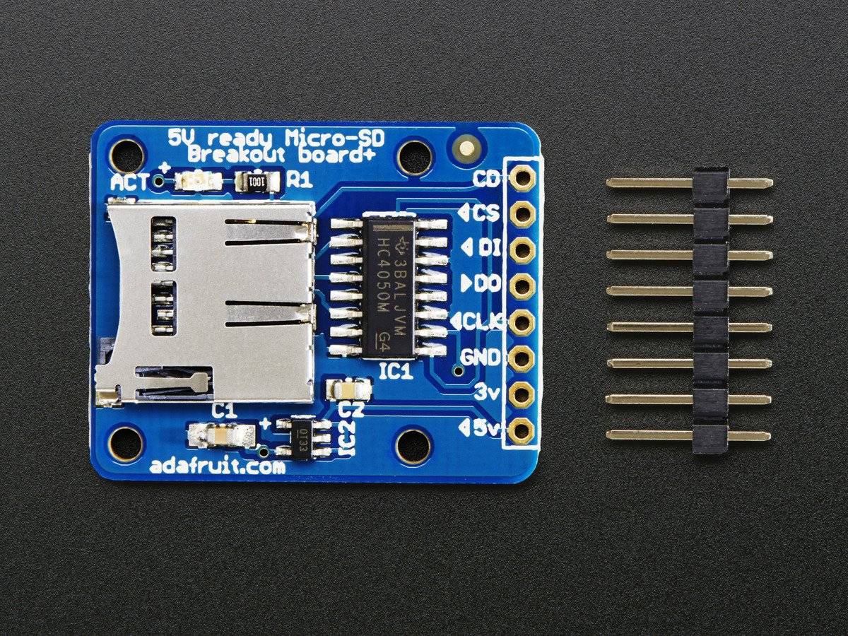 Adafruit MicroSD Card Breakout Board+ Onboard 5V to 3V Regulator 150mAh-2