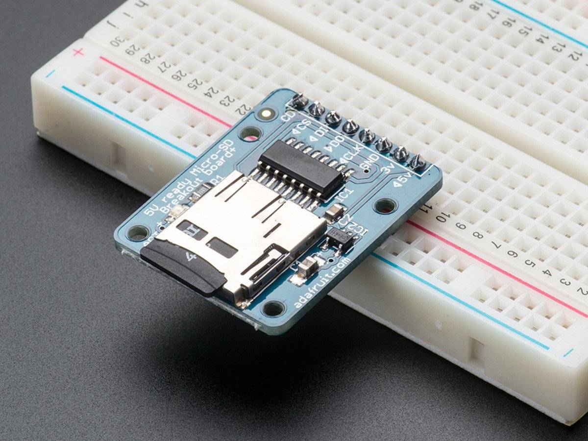 Adafruit MicroSD Card Breakout Board+ Onboard 5V to 3V Regulator 150mAh-4