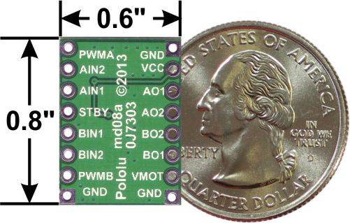 Pololu TB6612FNG Dual Motortreiber Carrier, 4.5-13.5V 3A Max. 713-4