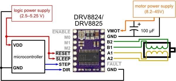 Pololu DRV8825 Stepper Motor Driver Carrier, High Current (Header Pins Soldered)-3