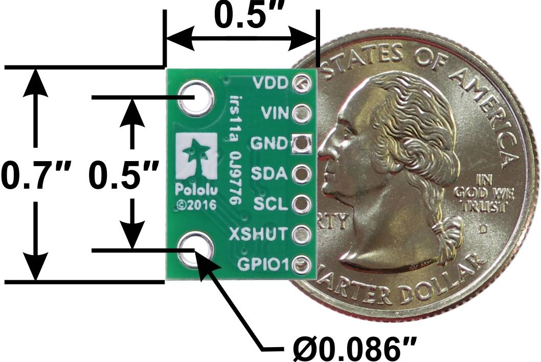 Pololu VL53L0X Time-of-Flight-Distanzsensor mit Spannungsregler, bis 200cm-3