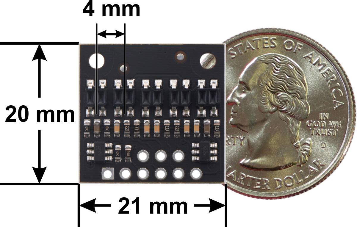 Pololu QTR-HD-05RC Reflectance Sensor Array: 5-Channel, 4mm Pitch, RC Output-3