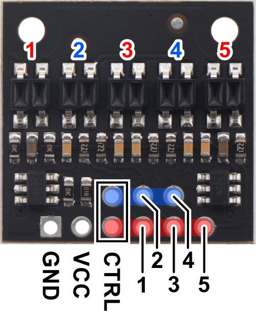 Pololu QTR-HD-05RC Reflectance Sensor Array: 5-Channel, 4mm Pitch, RC Output-4