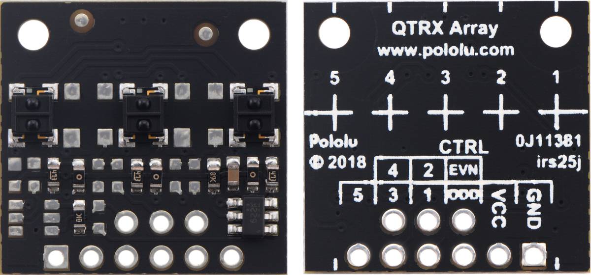 Pololu QTRX-MD-03A Reflectance Sensor Array: 3-Channel, 8mm Pitch, Analog Output-2