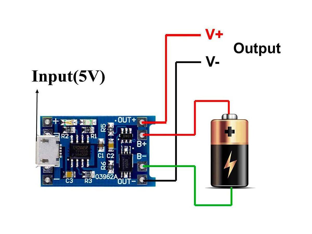 TP4056 XD-58A Micro-USB 5V 1A LiPo Akku Lademodul Lithium Battery Charging Module-4