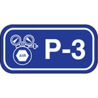 Polypropylen Schild, Energy Source Tag - Pneumatic, 75 x 38mm, Weiß auf Blau, Beschriftung: P-3 (25 Etiketten/Pack)