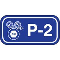 Polypropylen Schild, Energy Source Tag - Pneumatic, 75 x 38mm, Weiß auf Blau, Beschriftung: P-2 (25 Etiketten/Pack)