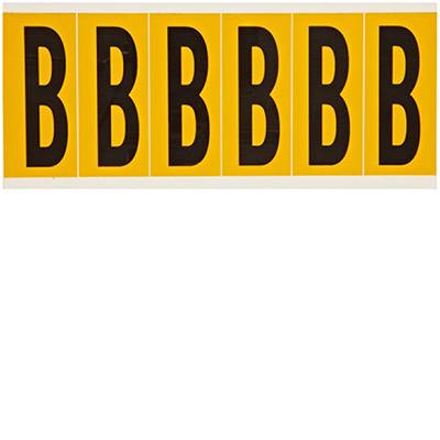 Vinyl, Beschriftung: B, Schwarz auf Gelb, 38 x 89mm, Schrifthöhe 75mm(25 K. á 6 E.)-0