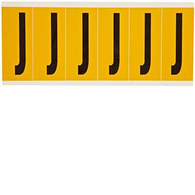 Vinyl, Beschriftung: J, Schwarz auf Gelb, 38 x 89mm, Schrifthöhe 75mm(25 K. á 6 E.)-0