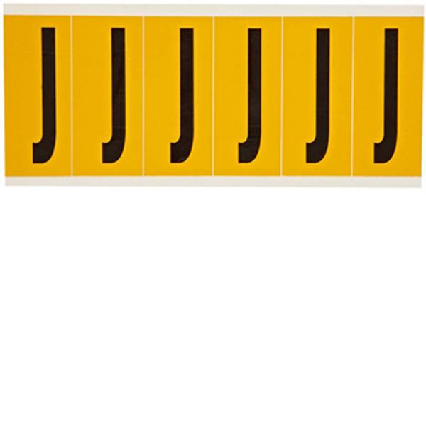 Vinyl, Beschriftung: J, Schwarz auf Gelb, 38 x 89mm, Schrifthöhe 75mm(25 K. á 6 E.)