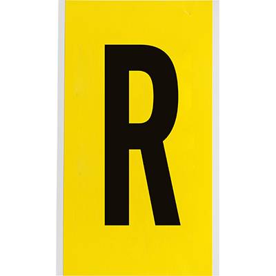 Nylongewebe, Buchstabe R, Schwarz auf Gelb, 127 x 228mm, Schrifthöhe 152mm(25 K. á 1 E.)-0