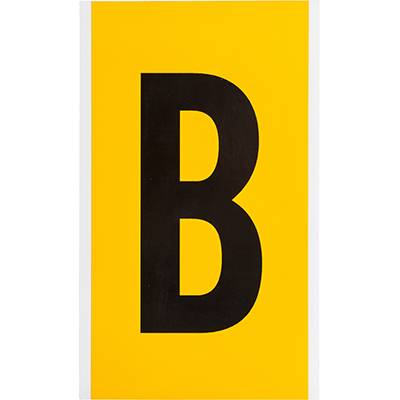 Vinyl, Beschriftung: B, Schwarz auf Gelb, 127 x 228mm, Schrifthöhe 152mm(25 K. á 1 E.)-0