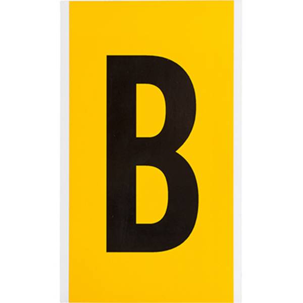 Vinyl, Beschriftung: B, Schwarz auf Gelb, 127 x 228mm, Schrifthöhe 152mm(25 K. á 1 E.)