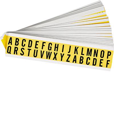 Nylongewebe, Beschriftung: Zahlenset (0-9), Schwarz auf Gelb, 127 x 228mm, Schrifthöhe 152mm(26 K. á 1 E.)-0