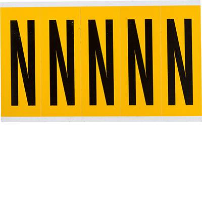 Vinyl, Beschriftung: N, Schwarz auf Gelb, 44 x 127mm, Schrifthöhe 98mm(25 K. á 5 E.)-0
