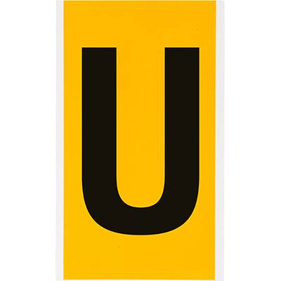 Vinyl, Beschriftung: U, Schwarz auf Gelb, 127 x 228mm, Schrifthöhe 152mm(25 K. á 1 E.)-0