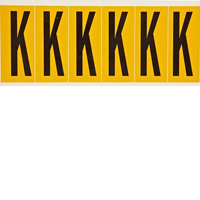 Vinyl, Beschriftung: K, Schwarz auf Gelb, 38 x 89mm, Schrifthöhe 75mm(25 K. á 6 E.)-0