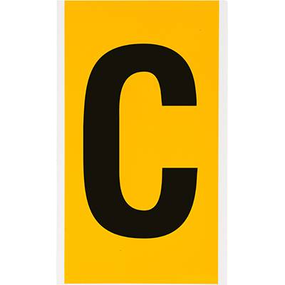 Vinyl, Beschriftung: C, Schwarz auf Gelb, 127 x 228mm, Schrifthöhe 152mm(25 K. á 1 E.)-0