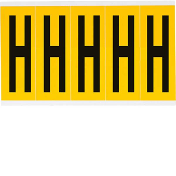 Vinyl, Beschriftung: H, Schwarz auf Gelb, 44 x 127mm, Schrifthöhe 98mm(25 K. á 5 E.)