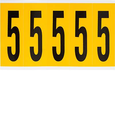 Vinyl, Beschriftung: 5, Schwarz auf Gelb, 44 x 127mm, Schrifthöhe 98mm(25 K. á 5 E.)-0